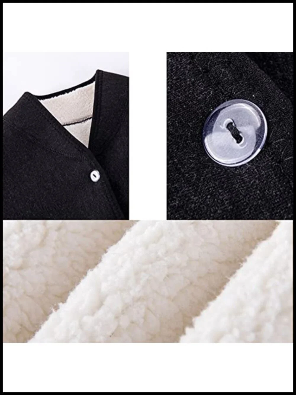 Reversible Faux Lamb Wool Shoulder Cape Shawl Wrap Buttons, Winter Warm Neck